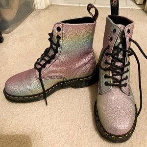 Doc Martens pastel rainbow glitter pascal boots